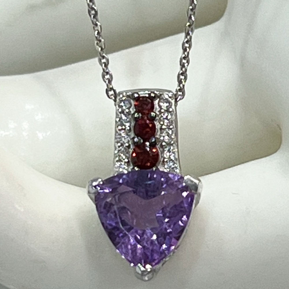 Moroccan Rose Amethyst Multigemstone Sterling Sil… - image 1